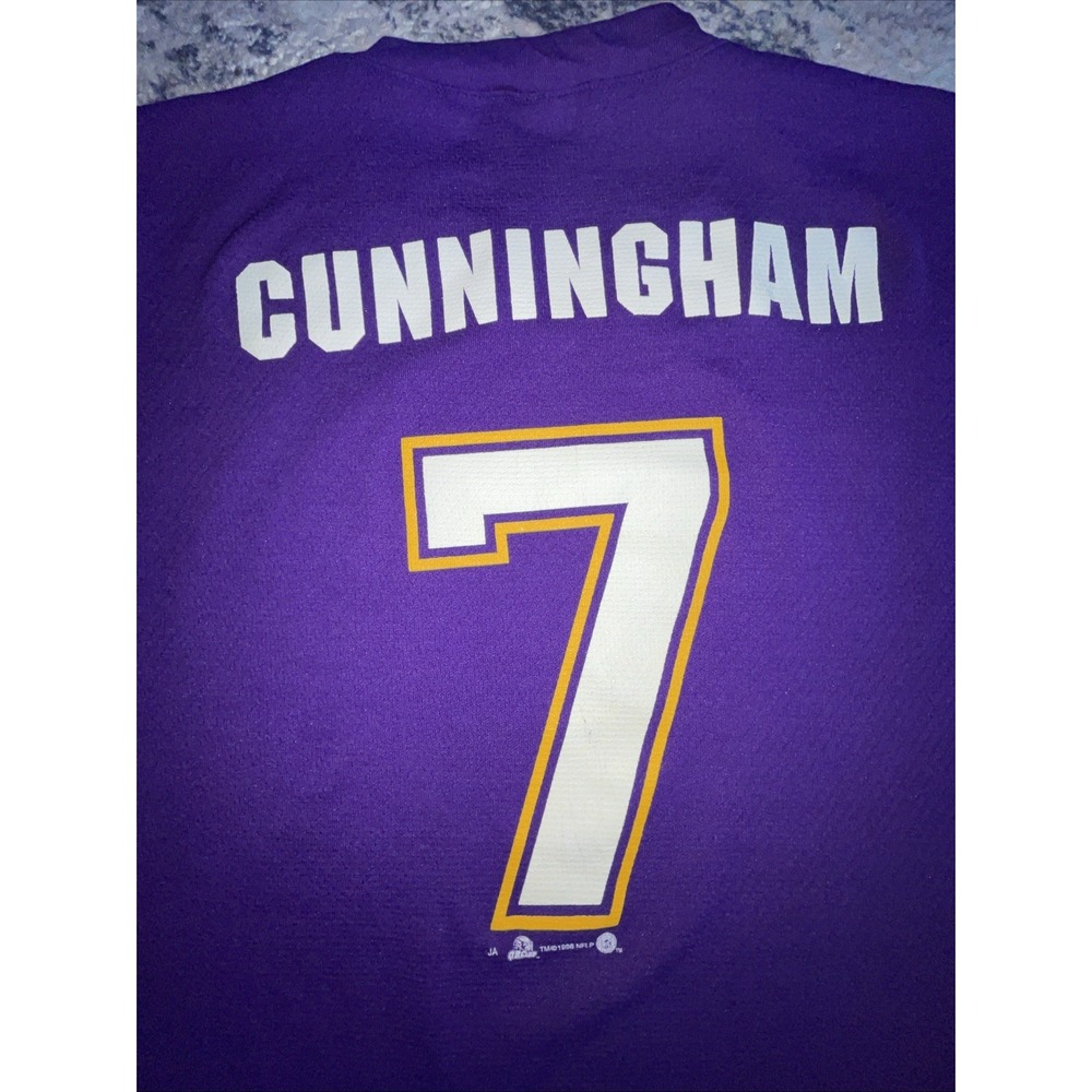 MN Vikings Vintage 90s Cunningham #7 Jersey Men's M Shirt NFL Sport Attack USA - Picture 2 of 9